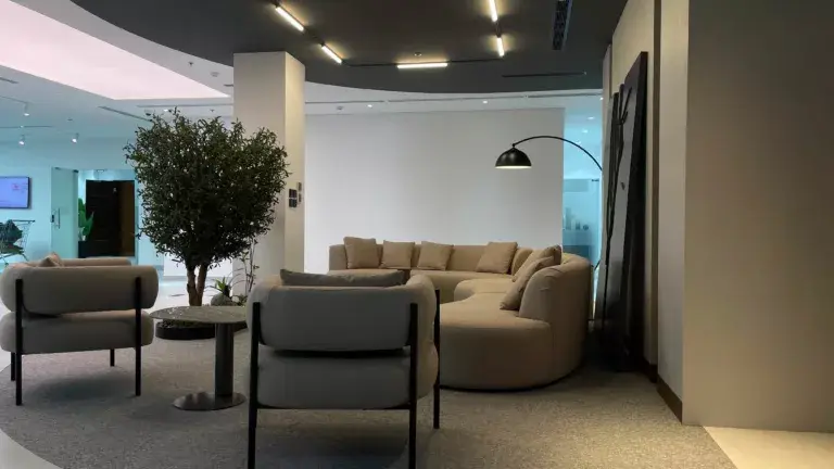 Hikma employee lounge and dining area fit-out by ArchSkills — Riyadh Saudi Arabia